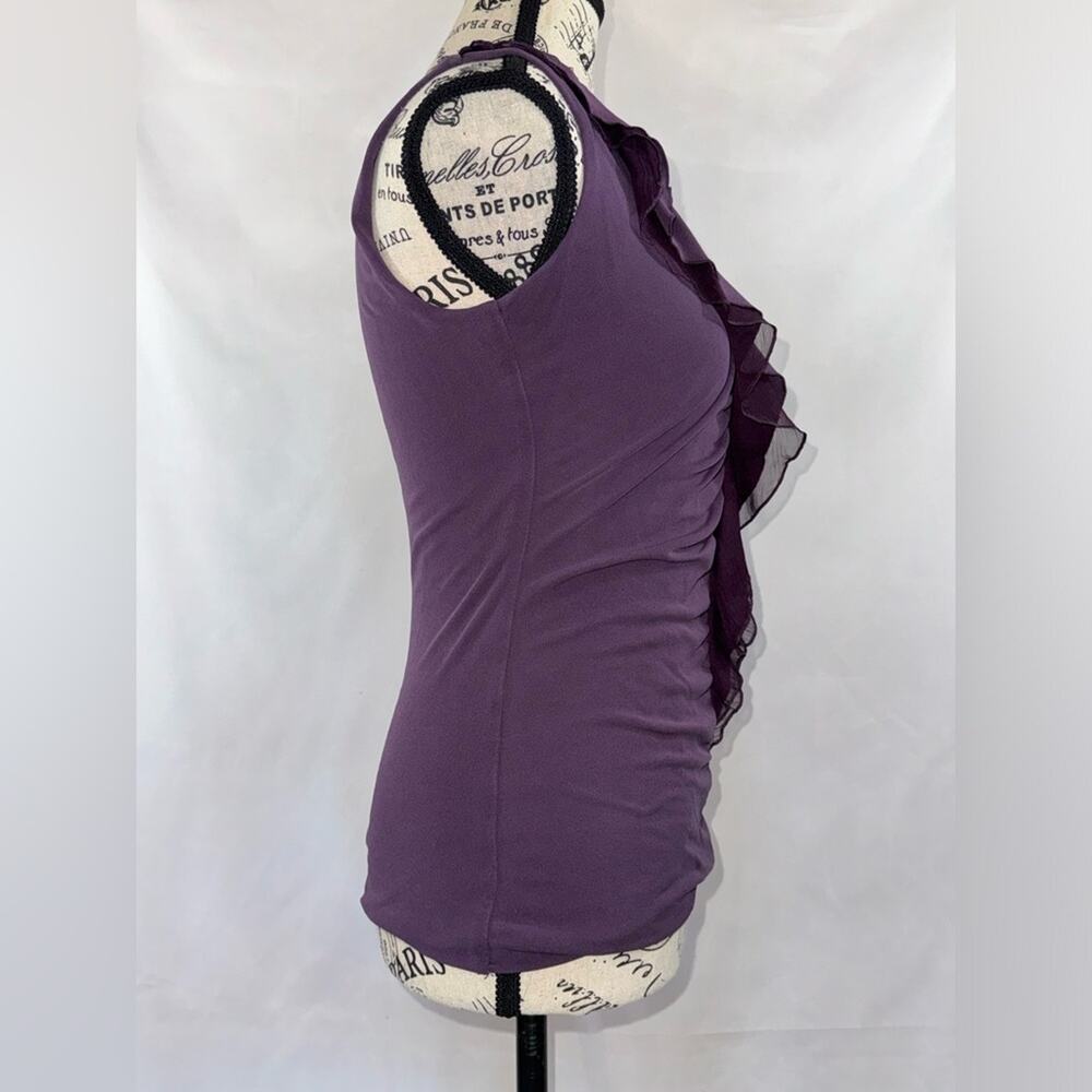 Classiques Entier: Gorgeous Purple V-neck Ruffle Blouse - Picture 4 of 7
